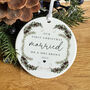 Personalised Our First Christmas Married Ceramic Ornament, thumbnail 3 of 4