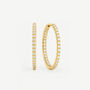 Women's Sparkling Tennis Hoop Earrings In Gold, thumbnail 2 of 4