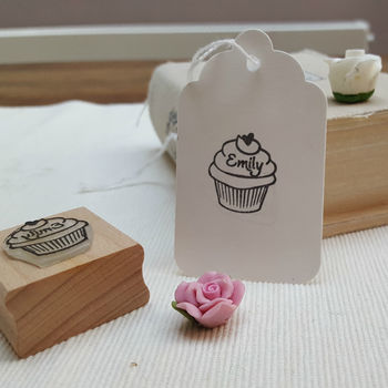 Cupcake Rubber Personalised Stamp For Crafts And Baking, 2 of 2