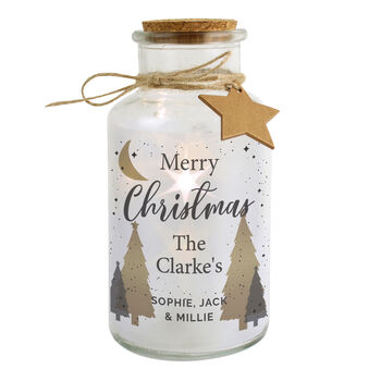 Christmas Tree LED Personalised Glass Jar, 5 of 8
