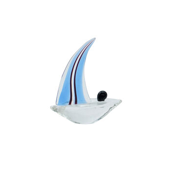 Blue Glass Sailing Boat Ornament In Gift Box, 2 of 3