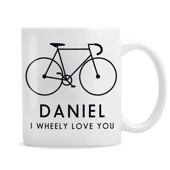 Personalised I Wheely Love You Punny Bike Mug, 2 of 2