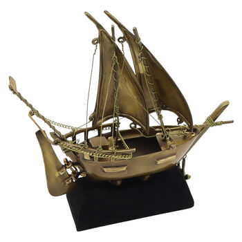 Handmade Bronze Sailing Ship Sculpture, 5 of 8