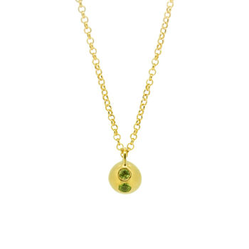 Peridot Birthstone Orb Necklace, 2 of 4