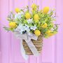 Yellow Lemon Basket Door Wreath With Ribbon, thumbnail 6 of 6