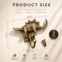 Vintage Brass Dinosaur Wall Hooks Set Of Two, thumbnail 6 of 9