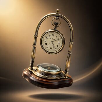 Personalised Bronze 1st Anniversary Desk Clock With Compass, 4 of 12