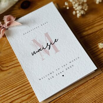 Personalised New Baby Card, New Baby Girl Card Gift, Cards For Newborns, 3 of 4