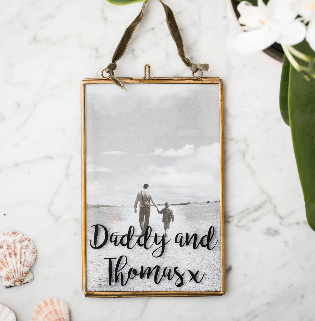 Personalised Vintage Style Brass Photo Frame, 1 of 3