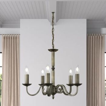 Five Light Candle Style Chandelier, 2 of 7