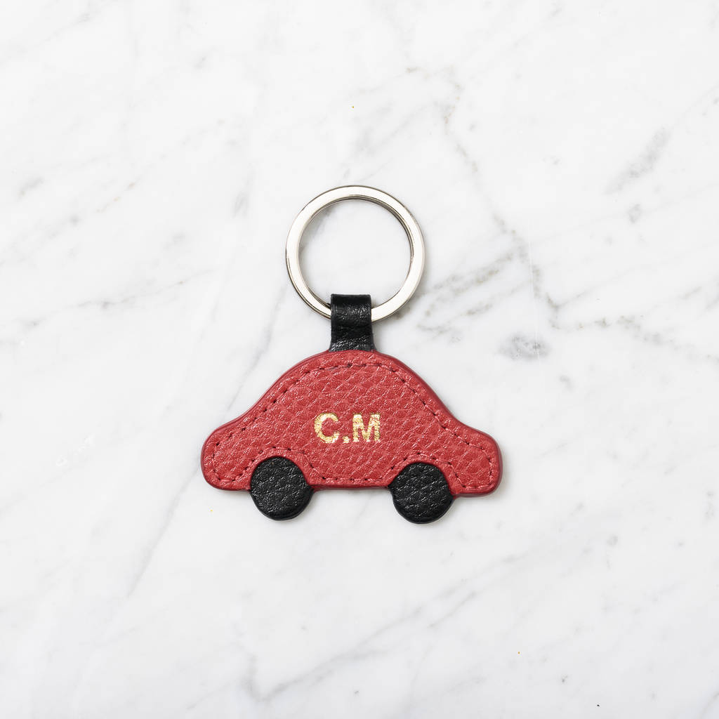 personalised leather new car keyring by posh totty designs creates