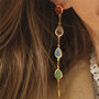 Long Length Multi Gemstone Earrings, thumbnail 2 of 3