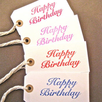 Set Of Five 'Happy Birthday' Gift Tags, 2 of 3