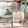 Luxury Baby Hygge Grey And Green Letterbox Hamper, thumbnail 1 of 6