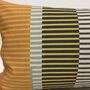 Combed Stripe Cushion, Mustard + Graphite, thumbnail 2 of 5
