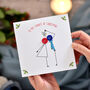 'Kissing Under Mistletoe' Button Christmas Card, thumbnail 5 of 11