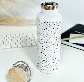 Terrazzo Thermal Water Bottle With Bamboo Lid, 4 of 8