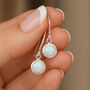 Sterling Silver White Opal Drop Earrings, thumbnail 1 of 8