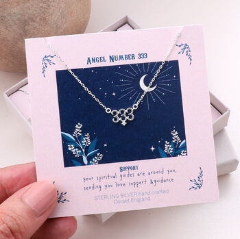 Angel Number Necklace Sterling Silver, 11 of 12