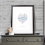 Personalised Typographic Heart Print, thumbnail 1 of 6