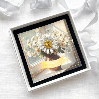 White Daisy Brooch Mother’s Day Gift Card | Daisy Pin For Mum | Floral Jewellery Gift | Sentimental Gift For Mother, 5 of 11