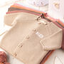 Personalised Nut Brown Luxury Cotton Baby Cardigan, thumbnail 4 of 12