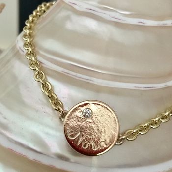 Personalised 'Signature' 9ct Gold Medal Chain Bracelet, 4 of 12