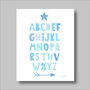 Alphabet Blue Scandi Nursery Print, thumbnail 2 of 5