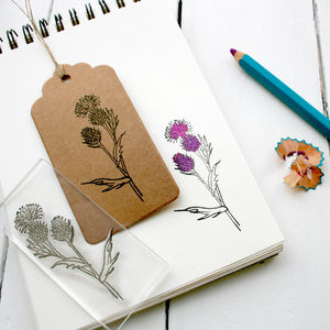 Thistle Wild Flower Clear Rubber Stamp