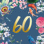 60th Birthday Floral Decorative Card, thumbnail 2 of 3