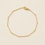Solid Gold Bar Chain Handmade Bracelet, thumbnail 2 of 4