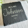 Personalised Slate Wedding Coaster Mr And Mrs Gift, thumbnail 4 of 7
