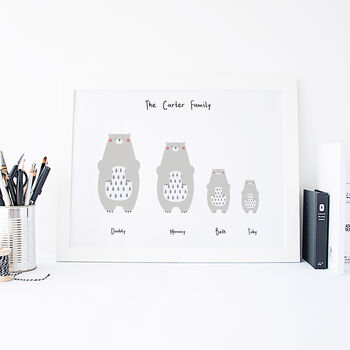 Personalised Family Print With Polar Bears, 5 of 5