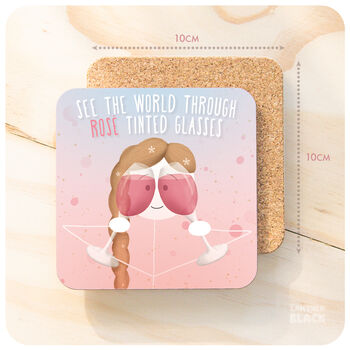 Fun Rosé Wine Coaster Birthday Gift Hen Party Favour, 4 of 4