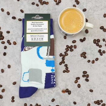 Coffee Illustrated Socks | British Made, 2 of 5