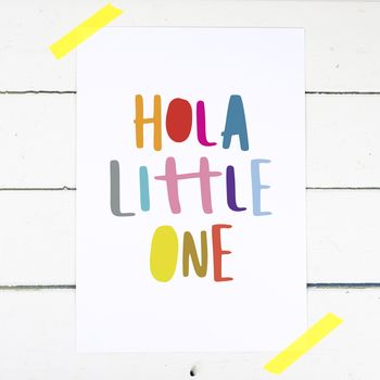 Hola Little One New Baby Print, 2 of 4