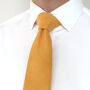 Wedding Handmade 100% Brushed Cotton Tie In Mustard Yellow | Groomsmen Ties, thumbnail 3 of 10