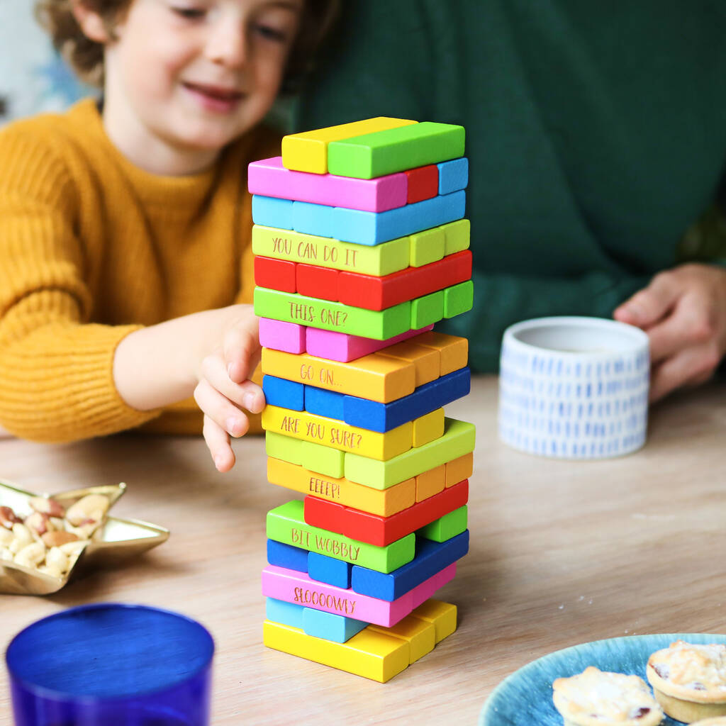 Personalised Coloured Family Stacking Tower Game
