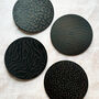 Black Animal Print Leather Coasters, thumbnail 4 of 5