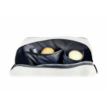 Mens Grooming Washbag With Leather Trim Details, 6 of 12