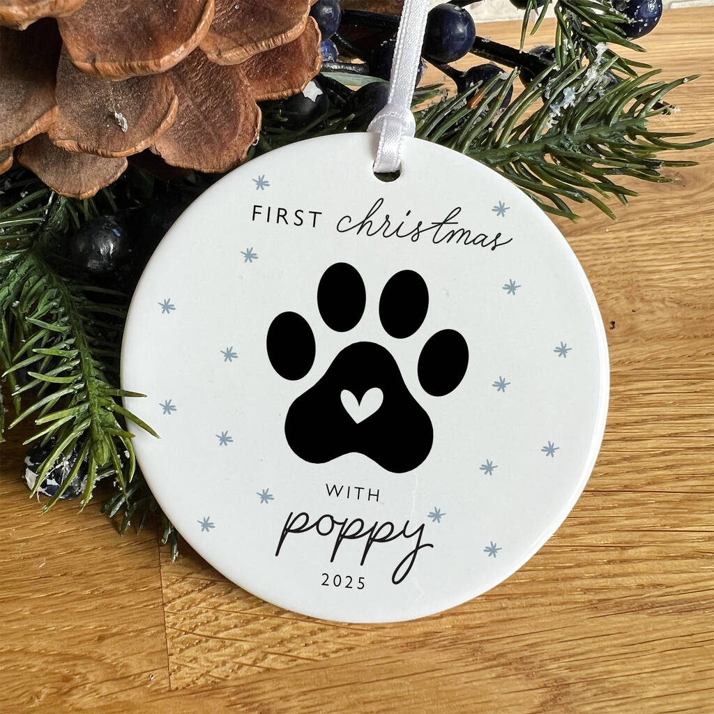 Personalised Pet First Christmas Ceramic Ornament, 1 of 7
