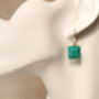 Turquoise Square Jewel Earrings, thumbnail 2 of 5
