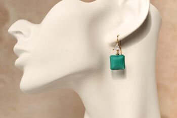 Turquoise Square Jewel Earrings, 2 of 5