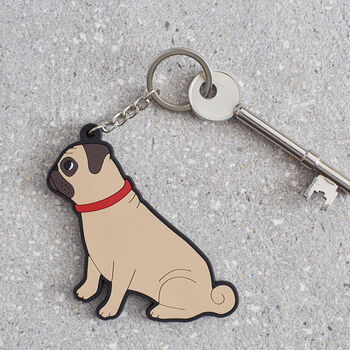 Pug Key Ring Personalisation Available, 3 of 4