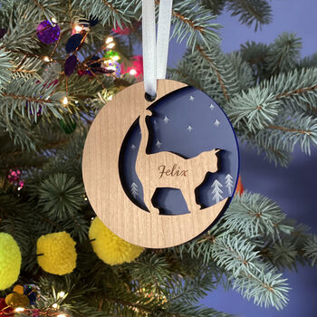 Starry Cat Personalised Christmas Decoration, 4 of 5