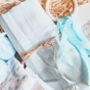 Blue Knitted Booties Baby Hamper, thumbnail 2 of 4