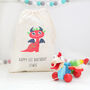 Personalised Cotton Bag And Dragon Pull Along Toy, thumbnail 1 of 3