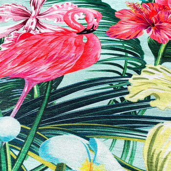 Tropical Pink Flamingo Botanical Cushion Cover, 2 of 10