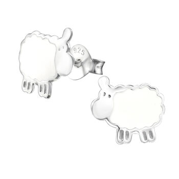 'I Love Ewe' Sterling Silver Sheep Earrings, 4 of 9