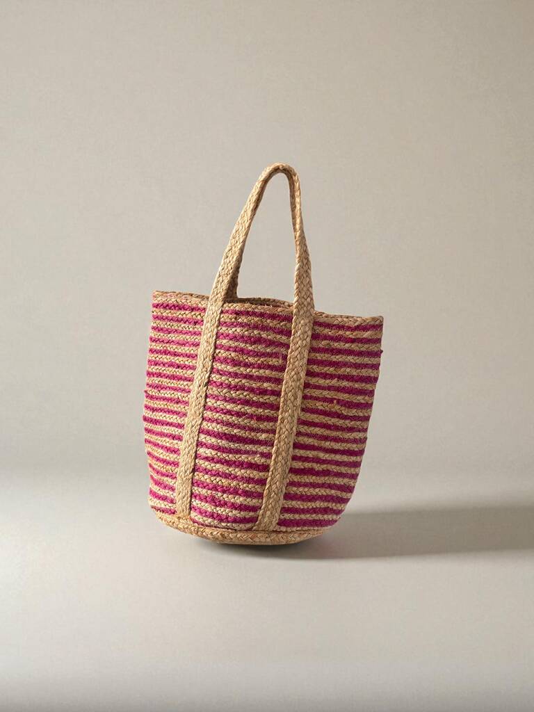 Jute Basket Tote Bag, Three Colours Available, 1 of 8